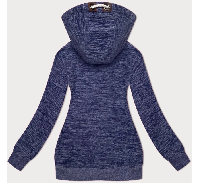 Tmavě modrá melanžová rozepínací  mikina model 19678093 - 6&8 Fashion