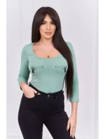 model 18746494 body s potiskem pistole tmavě mátové barvy - K-Fashion