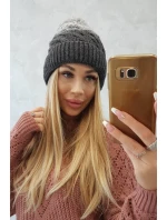 Fleecová čiapka Ilona K218 graphite+grey