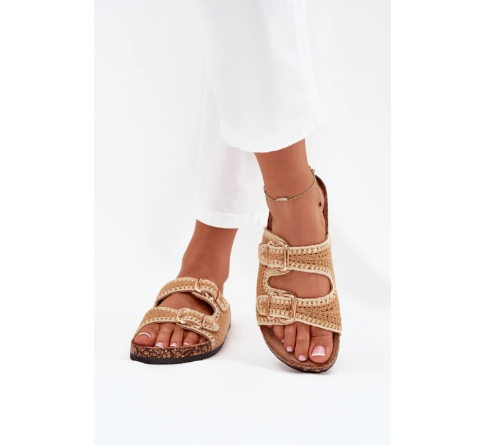 dámské pantofle se zlatými sponami Camel model 21705527 - Boto dámské pantofle se zlatými sponami Camel model 21705527 - Boto