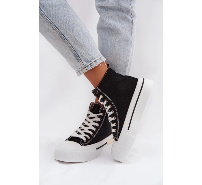 Dámské tenisky na platformě Černé Meloria