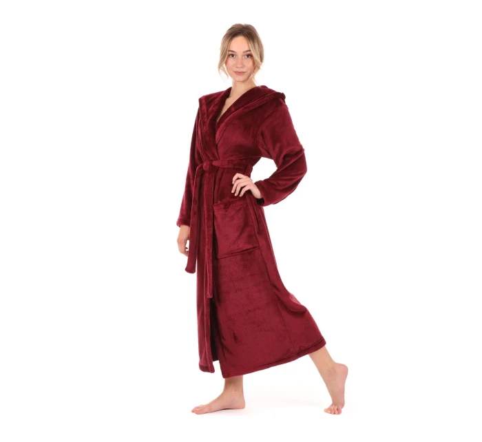Dámsky župan Siena s kapucňou 3156 burgundy - Vestis