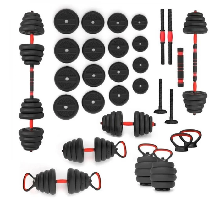 HMS SGN130 Sada závaží 6v1 (činka, činky a kettlebell) 30 kg