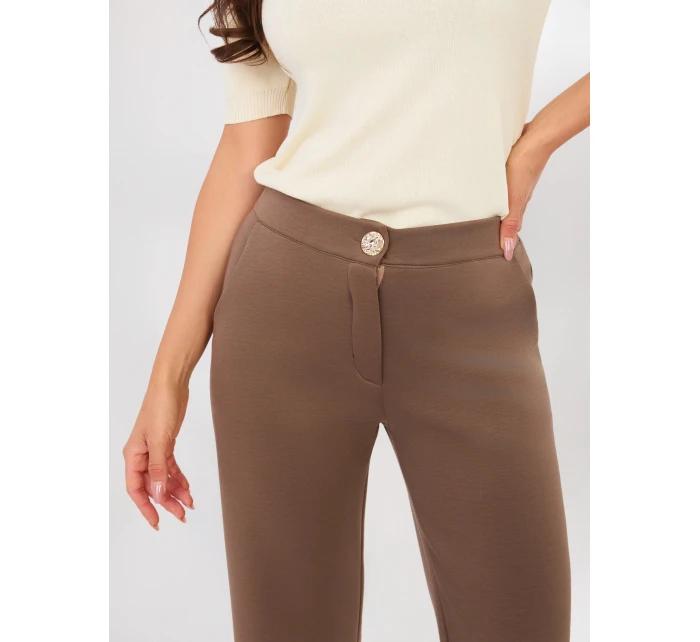 Spodnie IT SP model 21910984 ciemny bezowy - FPrice Spodnie IT SP model 21910984 ciemny bezowy - FPrice