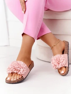 Ružové papuče s korkovou podrážkou