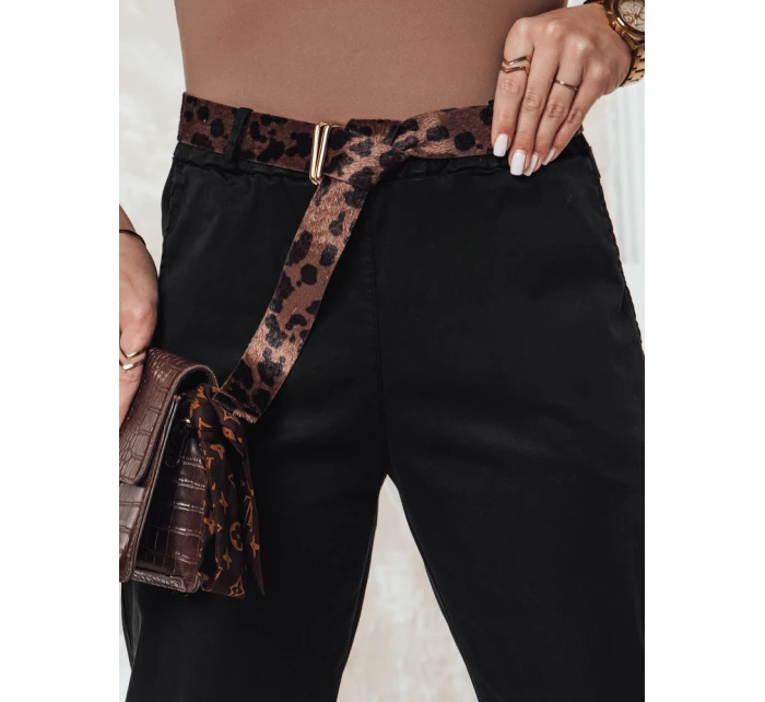 Dámské kalhoty v jedné velikosti s páskem černé Dstreet model 21981958 - FashionStreet