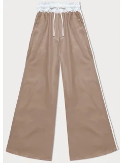 Dámske voľné nohavice v karamelovej farbe s lampášmi (764ART)