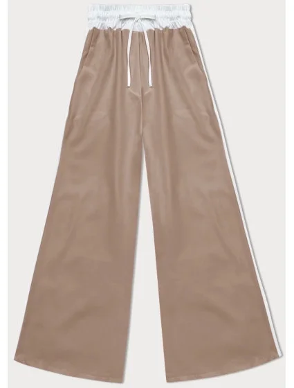 Dámske voľné nohavice v karamelovej farbe s lampášmi (764ART)