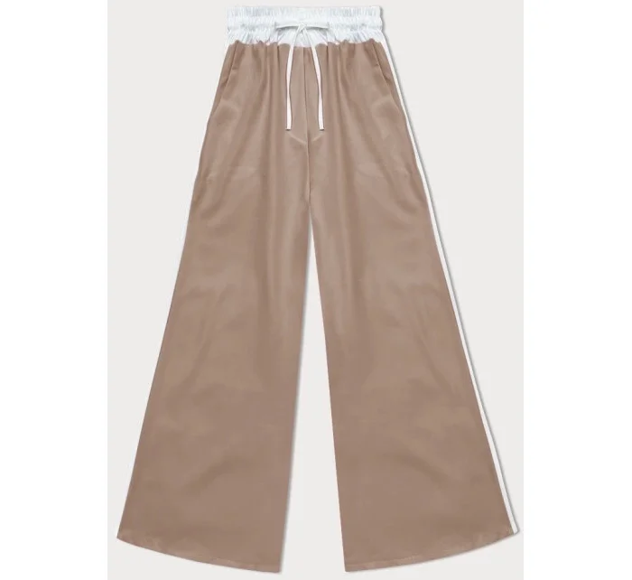 Dámske voľné nohavice v karamelovej farbe s lampášmi (764ART)