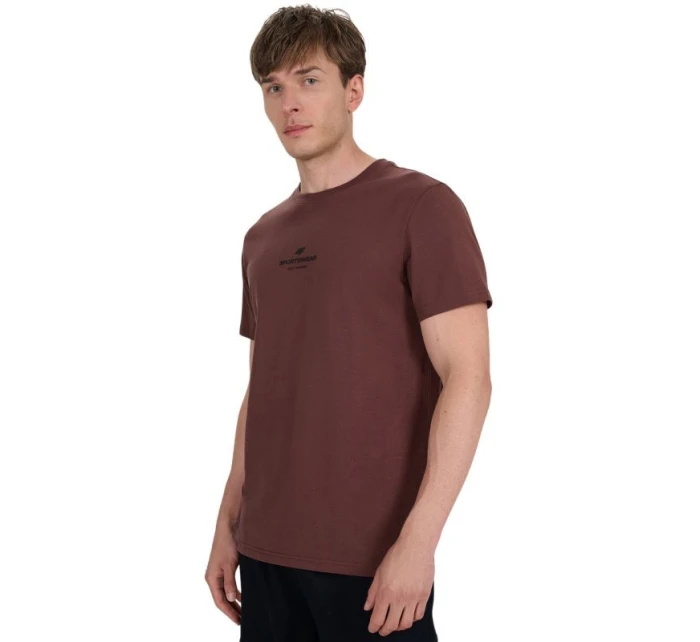 Pánske tričko 4F M2961 tmavohnedé 4FWAW25TTSHM2961 80S pánske