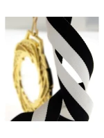 Stuha 22 mm - biela a čierna