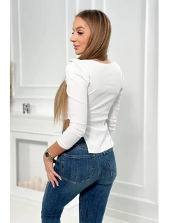 Blúzka s buffovými rukávmi biela