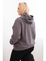 Dámska bavlnená mikina s kapucňou v nadmernej veľkosti s klokaním vreckom Graphite Dámska bavlnená mikina s kapucňou v nadmernej veľkosti s klokaním vreckom Graphite