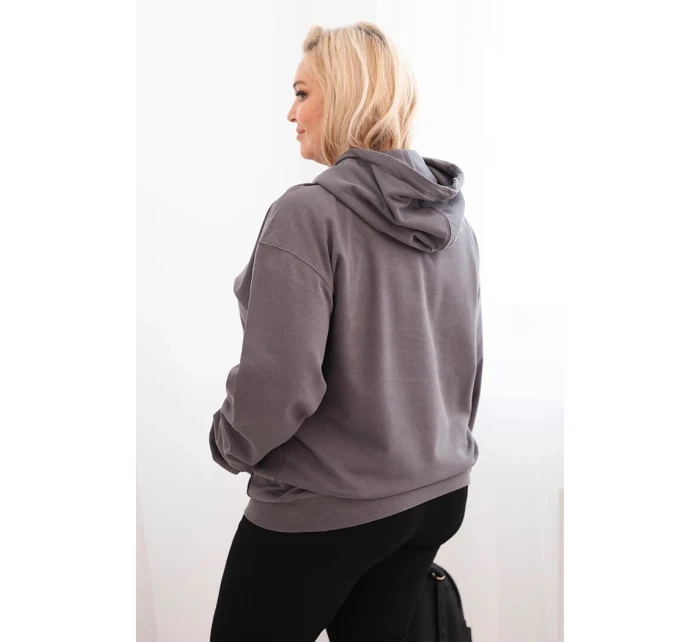 Dámska bavlnená mikina s kapucňou v nadmernej veľkosti s klokaním vreckom Graphite Dámska bavlnená mikina s kapucňou v nadmernej veľkosti s klokaním vreckom Graphite