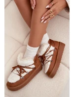 Dámske snežnice s nízkou platformou a kožušinou D.Franklin - ťava Dámske snežnice s nízkou platformou a kožušinou D.Franklin - ťava