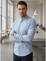 Pánská košile SLIM FIT se stojáčkem modrá Dstreet model 21981662 - FashionStreet
