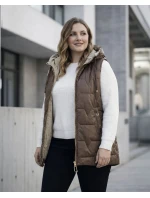 Tenké rukávy s kontrastným lemovaním Goodlookin chocolate (B8585-14)