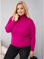 Dámský viskózový svetr Plus Size s rolákem v klasickém střihu tmavě fialová Dámský viskózový svetr Plus Size s rolákem v klasickém střihu tmavě fialová