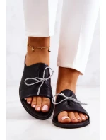 Kožené Dámske papuče Nicole 2659/001 Čierna Kožené Dámske papuče Nicole 2659/001 Čierna