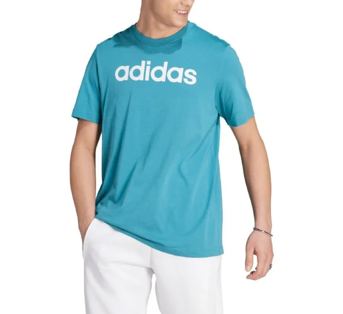 Tričko adidas Essentials Single Jersey Linear s vyšitým logom M IJ8655