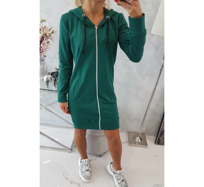 Mikina s kapucňou tmavo zelená