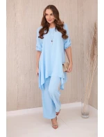 Súprava blúzka + nohavice s príveskom modrá Súprava blúzka + nohavice s príveskom modrá