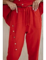Oversize bavlněný komplet teplákové + kalhoty červený Oversize bavlněný komplet teplákové + kalhoty červený