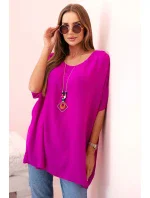 Oversized halenka s přívěskem model 21101268 - K-Fashion Oversized halenka s přívěskem model 21101268 - K-Fashion