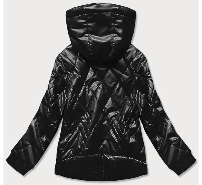 Čierna dámska lesklá bunda (2021-02)