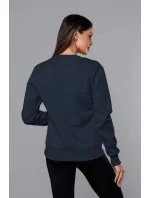 Tmavomodrá dámska tepláková mikina so sťahovacími lemami (W01-25)