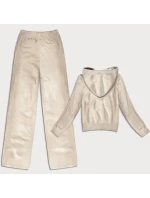 Světle béžový dvoudílný úpletový komplet mikina a kalhoty model 21466526 - ROMEE'S