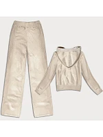 Světle béžový dvoudílný úpletový komplet mikina a kalhoty model 21466526 - J.STYLE Světle béžový dvoudílný úpletový komplet mikina a kalhoty model 21466526 - J.STYLE