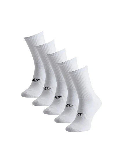 Pánske ponožky 4F M481 5 pack white 4FWMM00USOCM481 10S Pánske ponožky 4F M481 5 pack white 4FWMM00USOCM481 10S