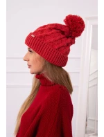 Fleecová čepice červená model 18751369 - K-Fashion Fleecová čepice červená model 18751369 - K-Fashion