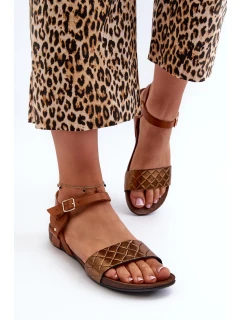 Ploché Kožené Dámské Sandály model 21661414 - Zazoo