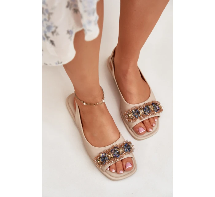 Dámské Ploché Sandály S  Béžové model 21698318 - S.Barski