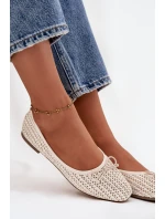 Baleríny S Pletením A Mašlí Ecru model 21744492 - Boto