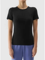 Dámské hladké tričko slim 4F - černé