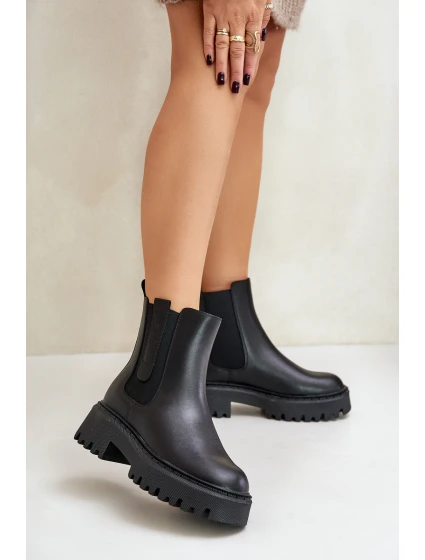 Kožená členková obuv OO274A386 čierna - Big Star