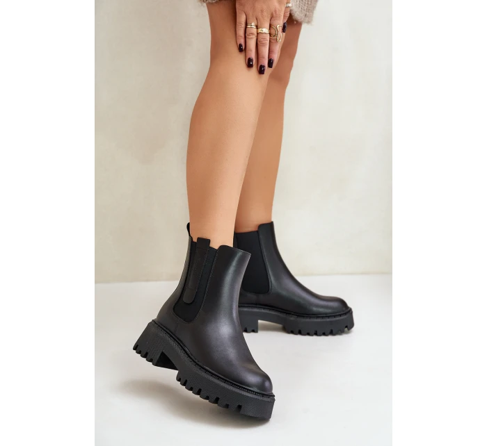 Kožená členková obuv OO274A386 čierna - Big Star
