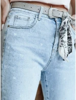Dámské džínové kalhoty slim fit střihu s páskem blue Dstreet model 21984768 - FashionStreet Dámské džínové kalhoty slim fit střihu s páskem blue Dstreet model 21984768 - FashionStreet