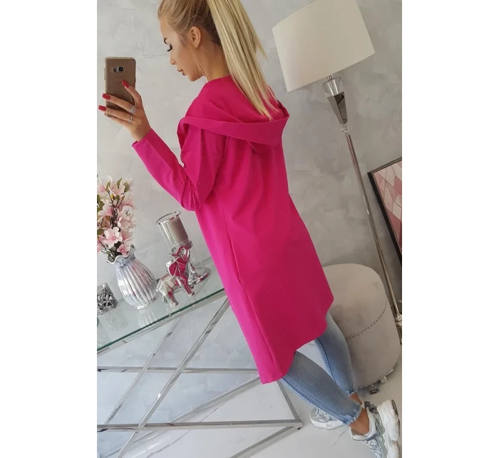 Dlouhá pláštěnka s kapucí fuchsiová