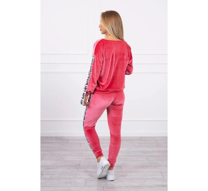 Velúrová súprava Love malinová