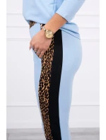 Sada s leopardím potlačou modrej farby