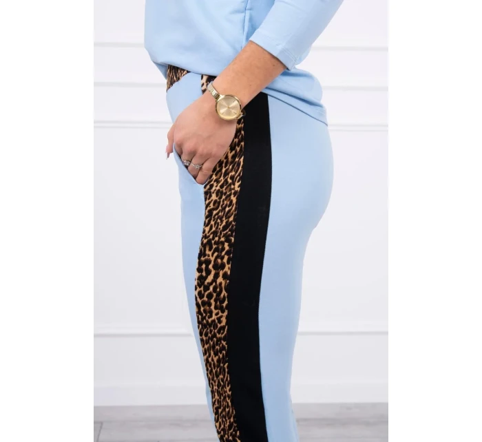 Sada s leopardím potlačou modrej farby