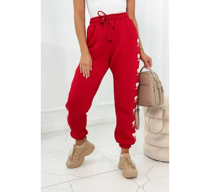 Bavlnené nohavice Amour Červený