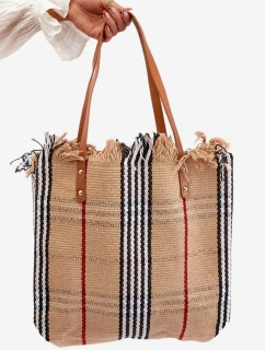 Duża Pleciona Torba Na Plażę Brązowa Avonas