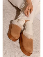 Dámské pantofle s kožíškem Camel model 21772655 - Boto Dámské pantofle s kožíškem Camel model 21772655 - Boto