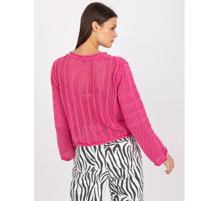 Sweter LC SW model 21091659 ciemny różowy - FPrice Sweter LC SW model 21091659 ciemny różowy - FPrice