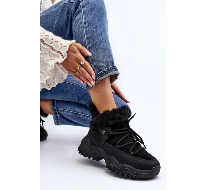 Dámské Trapper Boty S Kožešinou Černé model 20042290 - Kesi Dámské Trapper Boty S Kožešinou Černé model 20042290 - Kesi